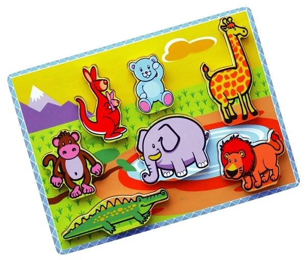 Ahşap Vahşi Hayvanlar 3D Puzzle 7 Parça