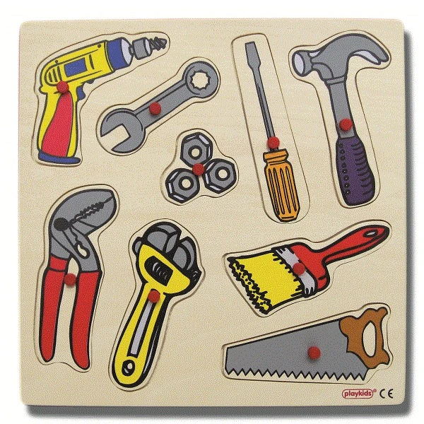 Tutmalı Tamir Araçları Puzzle 30x30 cm 9 Parça