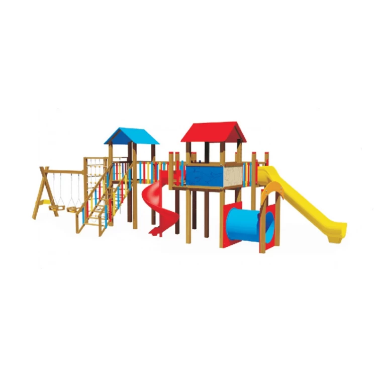 Anaokulu Ahşap Çocuk Oyun Parkı