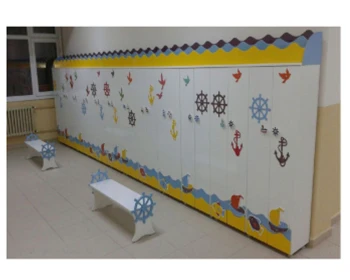 Dalga Taçlı Denizci Portmanto Modülü 80x40x190 cm