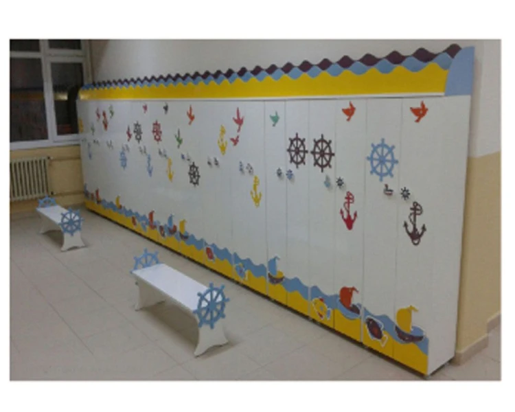 Dalga Taçlı Denizci Portmanto Modülü 80x40x190 cm
