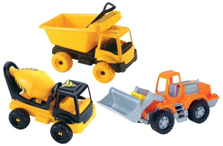 İnşaat Araçları Seti 3'lü Damperli Mikser Dozer