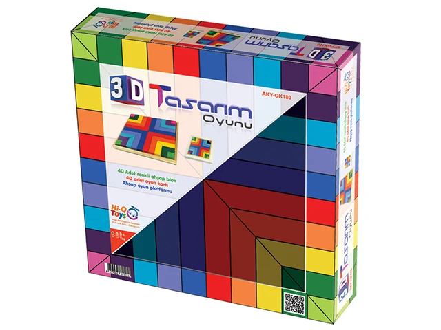 3D Tasarım Ahşap Desen Blokları Oyunu
