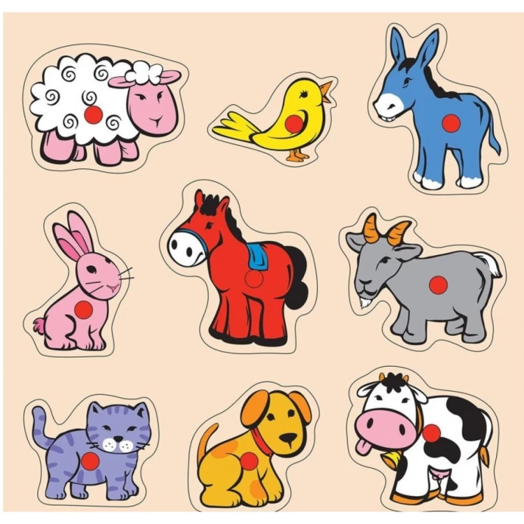 30X30 Ahşap Evcil Hayvanlar Puzzle