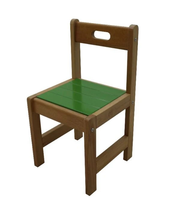 Koyu Kayın Ahşap Sandalye Renkli Oturaklı 34 cm