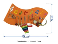 Notalı Müzik Köşesi (Aletsiz) ölçüleri: genişlik 90 cm, yükseklik 70 cm