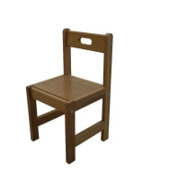 Koyu Kayın Ahşap Sandalye Renkli Oturaklı 34 cm - görsel 2