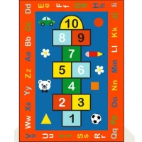 Sek Sek Kırmızı Desenli Anaokulu Sınıf  Halısı 100x150 cm