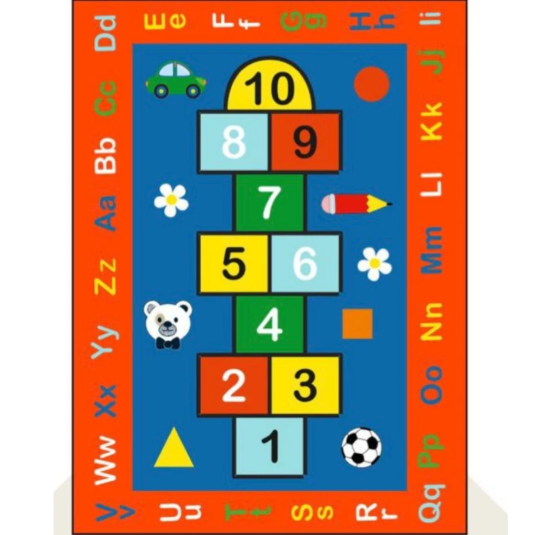 Sek Sek Kırmızı Desenli Anaokulu Sınıf  Halısı 100x150 cm