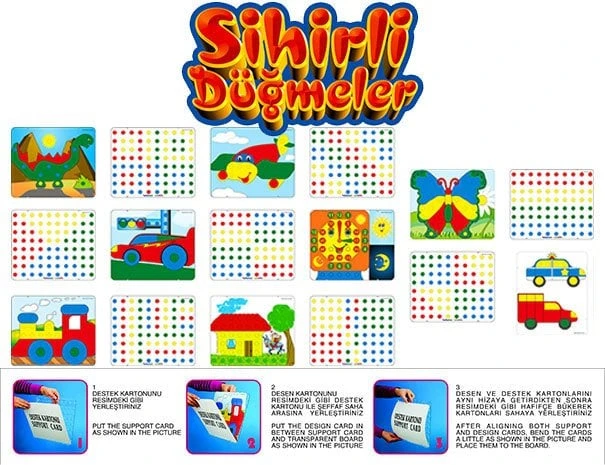 Mozaik Düğme Oyunu 6'lı Set - görsel 2