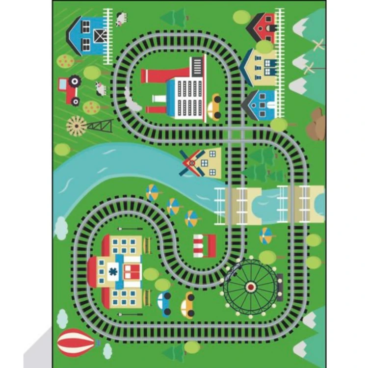 Tren Desenli Anaokulu Sınıf  Halısı 200_290 cm