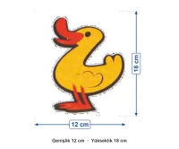 Ahşap Ördek Duvar Figürü 12x18 cm ölçüleri: genişlik 12 cm, yükseklik 18 cm