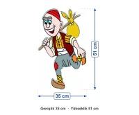 Ahşap Keloğlan Figürü 35x51 cm ölçüleri: genişlik 35 cm, yükseklik 51 cm
