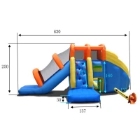 Şişme Aqua Oyun Parkı Islak ve Kuru Su Kaydırağı - görsel 3