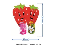 Duvara Monte Çilek Galoşluk 90x108 cm ölçüleri: genişlik 90 cm, yükseklik 108 cm