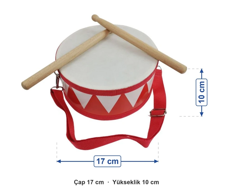 Askılı Davul 17x10 cm ölçüleri: çap 17 cm, yükseklik 10 cm