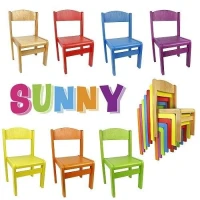 Sunny Renkli Ahşap İstiflenebilir Sandalye - görsel 2