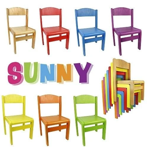 Sunny Renkli Ahşap İstiflenebilir Sandalye - görsel 2