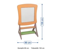 Ayaklı Beyaz Yazı Tahtası 80x130 cm ölçüleri: genişlik 80 cm, yükseklik 130 cm