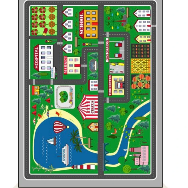 Trafik Desenli Anaokulu Sınıf  Halısı 200_290 cm