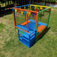 Bayraklı Merdivenli Tekli Trambolin - görsel 3