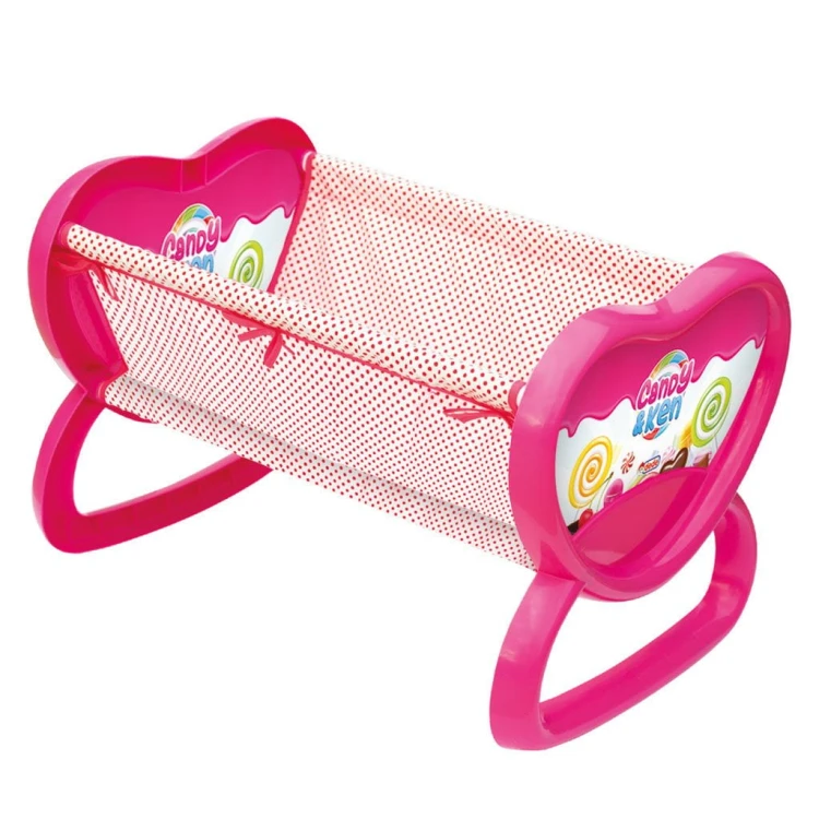 Pembe Sallanır Oyuncak Bebek Beşiği 56 cm - görsel 4