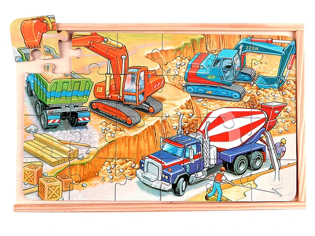 İş Makineleri Temalı Puzzle Seti 4'lü - görsel 2