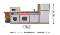 Modüler Mutfak Köşesi 5 Parça 170x36x110 cm ölçüleri: genişlik 170 cm, derinlik 36 cm, yükseklik 110 cm