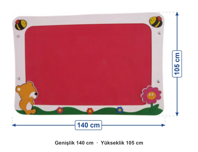 Arı ve Uyuyan Ayıcık Figürlü Pano 105x140 cm ölçüleri: genişlik 140 cm, yükseklik 105 cm