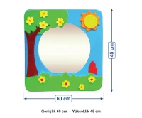 İlkbahar Temalı Lavabo Aynası 60x45 cm ölçüleri: genişlik 60 cm, yükseklik 45 cm