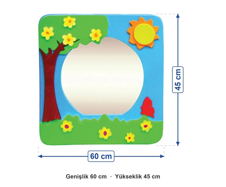 İlkbahar Temalı Lavabo Aynası 60x45 cm ölçüleri: genişlik 60 cm, yükseklik 45 cm