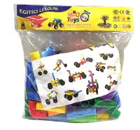 Tekerlekli boru lego poşetli ambalaj görünümü