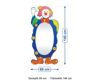 Palyaço Figürlü Boy Aynası 65x140 cm ölçüleri: genişlik 65 cm, yükseklik 140 cm