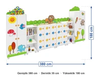 Park Figürlü Dolap Seti 380x35x180 cm ölçüleri: genişlik 380 cm, derinlik 35 cm, yükseklik 180 cm