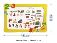 Mıknatıslı Kavramlar Panosu 257 Parça 105x65 cm ölçüleri: genişlik 105 cm, yükseklik 65 cm