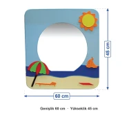 Yaz Temalı Lavabo Aynası 60x45 cm ölçüleri: genişlik 60 cm, yükseklik 45 cm