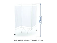 Revir Hasta Paravanı 240x175 cm ölçüleri: yükseklik 175 cm