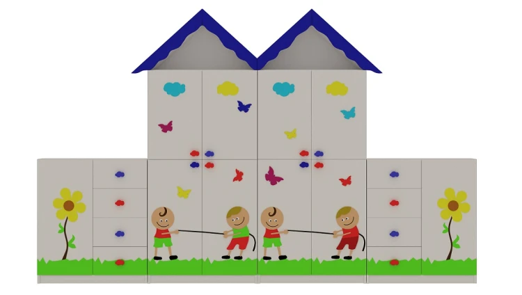 İp Çeken Çocuklar Figürlü Dolap Seti 320x40x200 cm - görsel 2