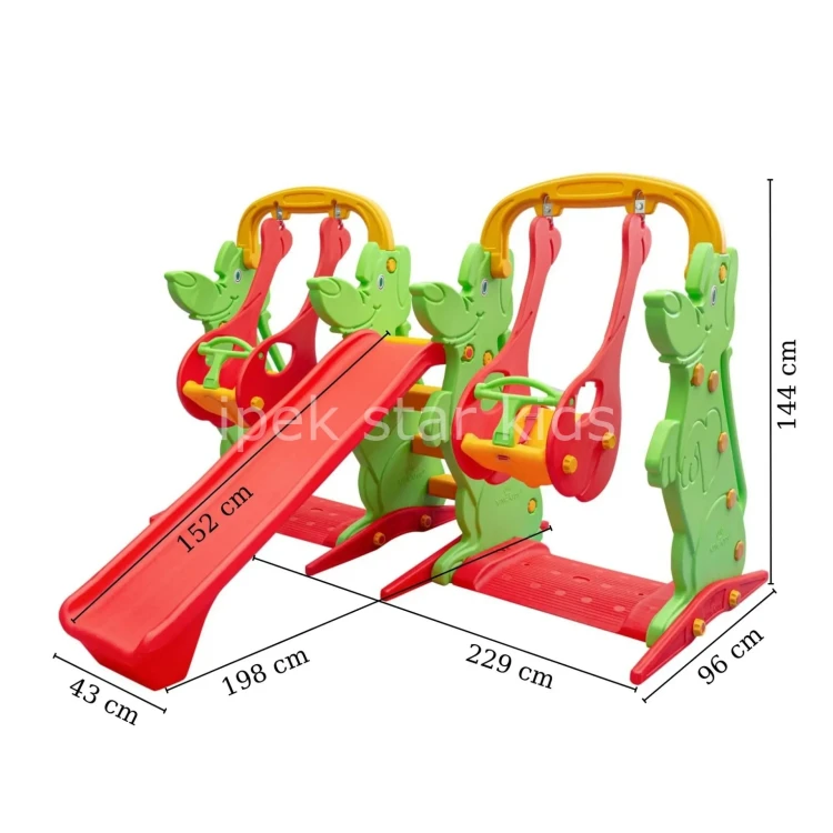 Kaydıraklı Salıncak Set B – ölçülü çizim