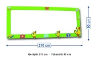 Ördek Figürlü Yazı Tahtası 90x210 cm ölçüleri: genişlik 210 cm, yükseklik 90 cm