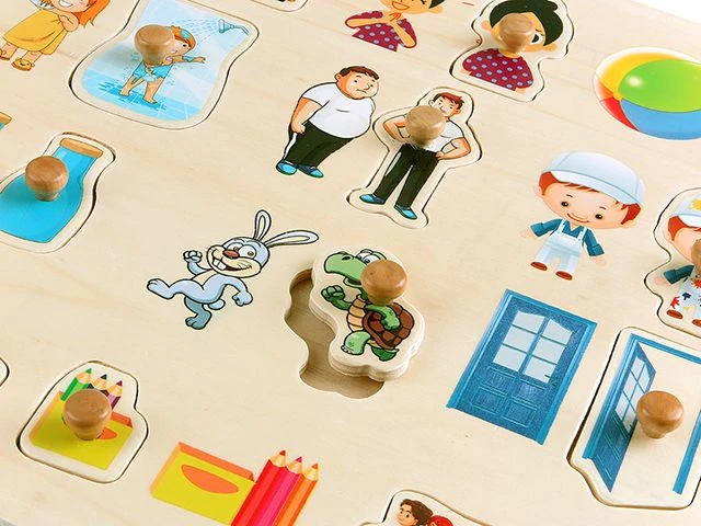 30X30 Ahşap Zıt Kavramlar Puzzle – açılı görünüm