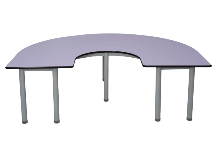 Mavi U Masa Metal Ayaklı 180x90x52 cm - görsel 4