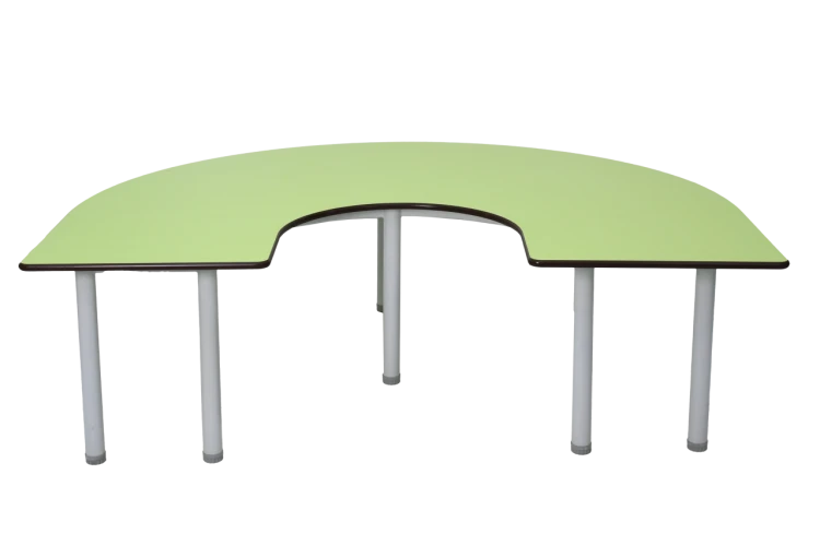 Mavi U Masa Metal Ayaklı 180x90x52 cm - görsel 3
