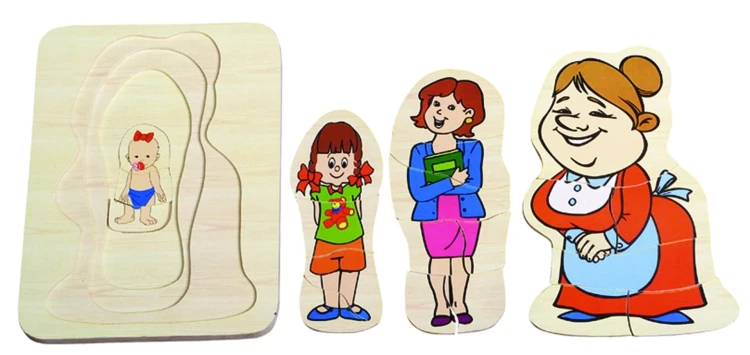 Nine Figürlü Katmanlı Ahşap Puzzle 4 Katman - görsel 3