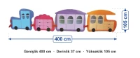 Tren Dolap Seti 400x37x105 cm ölçüleri: genişlik 400 cm, derinlik 37 cm, yükseklik 105 cm