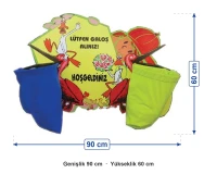 Ördek Figürlü Duvar Galoşluğu 90x60 cm ölçüleri: genişlik 90 cm, yükseklik 60 cm