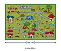 Şehir Desenli Dikdörtgen Çocuk Halısı 200x290 cm ölçüleri: uzunluk 290 cm