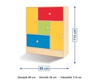 Karma Kapaklı Dolap 99x36x114 cm ölçüleri: genişlik 99 cm, derinlik 36 cm, yükseklik 114 cm