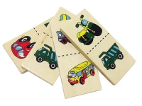 Taşıt Desenli Ahşap Domino Metal Kutulu 28 Taş - görsel 2