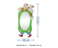 Keloğlan Figürlü Boy Aynası 65x140 cm ölçüleri: genişlik 65 cm, yükseklik 140 cm